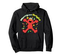 Sesame Street Xmas Elmo Christmas Cuddle Merry Bright Retro Pullover Hoodie