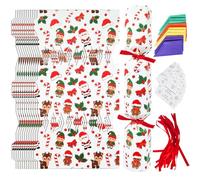 sesameless 12 Packs Christmas Crackers, Make Your Own Christmas Crackers, DIY Christmas Cracker Kit with Hats and Riddle Cards, No Snap (Style 4)