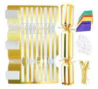 sesameless 12 Packs Christmas Crackers, Make Your Own Christmas Crackers, DIY Christmas Cracker Kit with Hats and Riddle Cards, No Snap (Style 2)