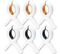 sesameless 6 Pcs Beach Towel Clips, Plastic Sunbed Towel Pegs, Windproof Clothes Pins, Strong Beach Chair Clips