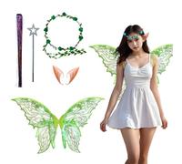 sesameless Fairy Wings, Fairy Wings Adult, Green Fairy Wings for Kids, Butterfly Wings Angel Wings for Halloween Costume (Green)