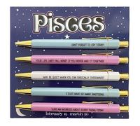 sesameless Star Sign Pen Set 5 PCS Zodiac Horoscope Astrology Ballpoint Pens Birthday Gifts for Friends Teacher School Office Supplies (Pisces)
