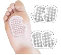 Sesamoiditis Pads, 4 Pack Gel Metatarsal Cushions - Relieve Ball of Foot Pain, Mortons Neuroma & Sesamoid Injuries, Reusable Shock-Absorbing Inserts for Men/Women (2 Pairs)