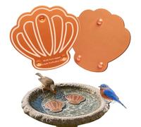 Sesaver 2Pcs Pure Copper Bird Bath Disk, Shell Shape Bird Bath Cleaner & Water Purifier for Algae Prevention, 99.99% Copper Birdbath Cleaning Disc with Triple-Point Support for Outdoor Garden Bowls