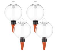 Sesaver 4Pcs 500ml Plant Watering Globes with Glass Lid, Clear Plastic Self Watering Spikes for Indoor Outdoor Potted Plants, Automatic Drip Feeder for Vacation