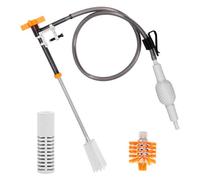 Sesaver 6 Pcs Syphon Fish Tank Cleaner Aquarium Water Changer Kit with Sand Washing Head Cleaning Brush Hose Clamp Tube Resistant Suction Mesh Cover for Water Changing Sand Washing Maintenance