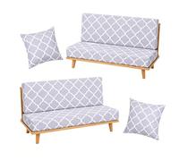 Sesaver 6Pcs Rv Dinette Cushion Covers,Polyester Printed Rv Sofa Bed Cushion Covers Washable Stretch Camper Protector Slipcovers with Pillowcase for Replacement(Style1)