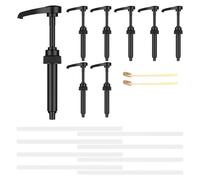 Sesaver 8 Pcs Syrup Pump Reusable Coffee Syrup Pump Dispenser with 2 Spoon for Most 750ml Bottles Suitable for Liquor Cooking Oil Cocktail Soy Sauce Vinegar Washing Liquid, Liquid Soap(black,10)