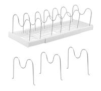 Sesaver Adjustable Pan Lid Holder, Expandable Pot Lid Organizer with 10 Detachable Dividers, Space Saving Storage for Pot, Plate, Baking Tray, Pan Lids Organiser for Kitchen Cupboard or Pantry(White)