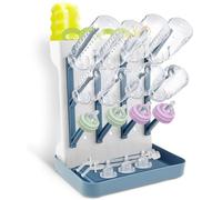 Sesaver Baby Bottle Dryer Rack Plastic Vertical Standing Baby Bottle Holder Space Saving Countertop Standing Dish Holder Holds Up to 12 Bottles for Newborn Feeding Essentials (Blove)