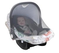 Sesaver Baby Car Seat Cover Milk Fiber Toddler Car Seat Canopy with Two Way Zipper Windproof 3 Modes Infant Carrier Canopy with Extra Large Mesh Window, Block Direct Sunlight Sleep Aid for Baby