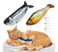 Sesaver Floppy Fish Cat Toy, 2Pcs Realistic Electric Fish Interactive Cat Toys for Biting, Chewing, Kicking, Washable, Suitable for Cats Dogs of All Ages and Sizes, 18.5 x 5.5 cm