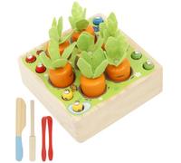 Sesaver Montessori Wooden Educational Toddler Toys Baby Sensory Carrot Sorting Toy for 1 2 3 Years Old Boys Girls Wood Animal Farm Wood Shape Sorting Toys for Preschool Educational Fine Motor Skills