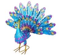 Sesaver Peacock Garden Ornaments Realistic Iron Peacock Statue Lawn Ornament Standing Birds Garden Ornament Sculpture for Yard Porch Patio Lawn