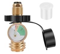 Sesaver Propane Gas Gauge Propane Tank Gauge with Color-Coded Dial, Gas Bottle Level Indicator Leak Detector Brass Fittings Easy Install for RV Camper Barbecue Grill