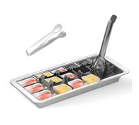 Sesaver Stainless Steel Ice Cube Tray, 18-Slot Vintage Metal Ice Cube Maker with Easy Release Lever Handle and Ice Tongs, Eco-Friendly Plastic-Free Ice Mould for Whiskey, Cocktails & Freezer