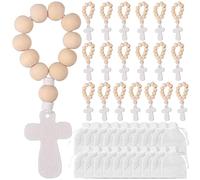 Sesaver Wood Rosary Bulk Catholic Rosary Beads with Crucifix Beautiful Craftsmanship with White Mesh Bags Baptismal Set for Baptism First Communion Confirmation Baby Shower Bridal Shower Men Women