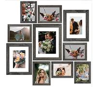 SESEAT Picture Frames Collage, Gallery Wall Frame Set with 11x14 8x10 5x7 4x6 Frames in Grey Finishes, Set of 10