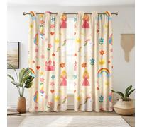 SeseBee 2 Panels Girls Unicorn Bedroom Curtains 2 Panels Set | Magical Rainbow Cartoon Blackout Drapes | Cute Nursery Fantasy Decor for Kids Room Magical Rainbow Cartoon Blackout Drapes