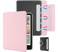 SESENSE Detachable Magnetic Case for 7'' Kindle Paperwhite 12th Gen 2024 and Kindle Colorsoft Signature Edition, Compatible with PopSockets Grips, Slim PU Shell Cover Case with Auto Wake/Sleep, Pink