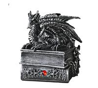 SESERRYY Vintage Medieval Celtic Knotwork Jewellery Box Organizer Keepsake Mythical Fantasy Dragon Yin Yang Dragons Treasure Boxes Tangement Necklace Earrings Ring Trinket Bracelet