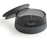 Session Goods Ashtray with Silicone Lid - Outdoor Ashtray with Replaceable Design Made with Premium Borosilicate Glass Material, Portable and Easy to Clean - Ideal for Indoor & Outdoor
