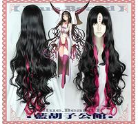 Sessyoin Kiara Cosplay Wig Fate Grand Order Long Black Mix Pink Curly Wavy Synthetic Hair+ Free Wig Cap