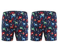 Sesto Senso 2er Pack Mens PJ Bottom Pyjama Shorts Cotton Sleepwear Nightwear Christmas Pattern Ponies XXL 27
