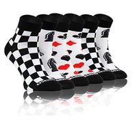 Sesto Senso 3 Pack Socks Crazy Funky Oddsocks Funny Colorful Short Cotton Women Men Chess Cards 39-42 Play & Fun