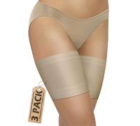 Sesto Senso 3 Pack Thigh Bands Anti-Chafing Sexy Smooth 4 Strips of Silicone Beige 60-65 M 10