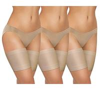 Sesto Senso 3 Pack Thigh Bands Anti-Chafing Sexy Smooth 4 Strips of Silicone Beige 70-75 XL 14