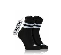 Sesto Senso 3 Pairs Old School Socks Striped American Crew Long or Sneaker Socks, SKB_03 Black, 3-6/35-38