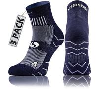 sesto senso 3 Pairs Women's Men's Cotton Short Coloured Sports Terry Socks, dark blue, 39-42
