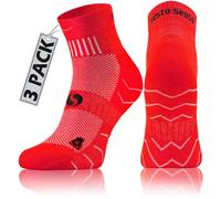 sesto senso 3 Pairs Women's Men's Cotton Short Coloured Sports Terry Socks, red, 39-42