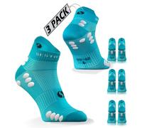 sesto senso 3 Pairs Women's Unisex Multisport Short Sport Socks, 3 Pairs - Turquoise, 35-38
