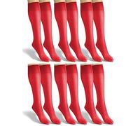 Sesto Senso 6 Pairs Women's Matte Microfibre Knee Highs, 40 Den, Silky Coloured Long Socks, 6 Pairs-Red, One size