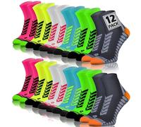 Sesto Senso Colourful Sports Socks Women Men Sneaker Cotton Running 3-12 Pairs Graphite Grey Green Turquoise White Yellow Pink 7-10 12 Pack Mix