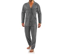 Sesto Senso Elegant Men's Pajamas Buttons Cotton 2 Piece Classic Long Sleeve Pajama Set M2 L Anchors Graphite