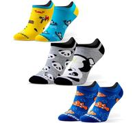 Sesto Senso Funny Ankle Sneaker Low Cut Socks Cotton Colorful Footies Women Men 1-3 pairs Oddsocks 11-14/43-46 Panda Fish Pirate 3 Crazy