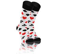 Sesto Senso Funny Socks Women Men Cotton Fancy Patterned Colourful Crazy Oddsocks Mid Calf Socks 39-42 7-10 Playing Cards