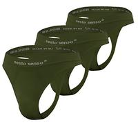 Sesto Senso Men Seamless Strings G-Strings Sexy 3 Pack L/XL Green