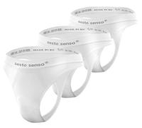 Sesto Senso Men Seamless Strings G-Strings Sexy 3 Pack L/XL White