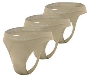 Sesto Senso Men Seamless Strings G-Strings Sexy 3 Pack S/M Beige