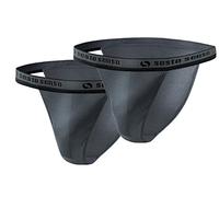 Sesto Senso Mens Briefs Cotton Multipack Sexy Underpants Comfortable Basic Underwear for Men TANGA (M,2 Graphite)