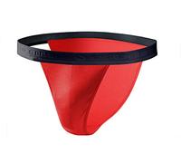 Sesto Senso Mens Briefs Cotton Multipack Sexy Underpants Comfortable Basic Underwear for Men TANGA (XXL, Red)