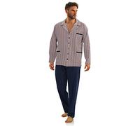 Sesto Senso Mens Button Up Pyjamas Cotton 2 Piece Set Classic Pjs Long Sleeve