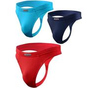 Sesto Senso Mens Gstring Underwear Micromodal 1/3 Pack Sexy Thong Panties S 3 Mix Red