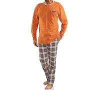 Sesto Senso Mens Pjs Set 100% Cotton Pyjama Long Sleeve Top & Pants Checked Sleepwear Nightwear