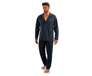 Sesto Senso Mens Pyjamas Button Up Cotton Traditional 2 Piece Set Pjs Classic Style M Dark Blue Anchors