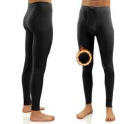 Sesto Senso Mens Thermal Long Johns Cotton 100% Warm Lightweight Underwear Functional Leggings Base Layer Bottom S Black